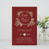 CHEAPEST Wedding Invitation Green Wreath BUDGET (Stehend Vorderseite)