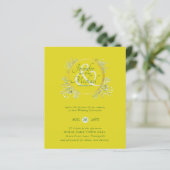 CHEAPEST Wedding Invitation Green Wreath BUDGET (Stehend Vorderseite)
