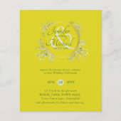 CHEAPEST Wedding Invitation Green Wreath BUDGET (Vorderseite)