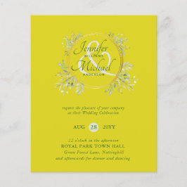 CHEAPEST Wedding Invitation Green Wreath BUDGET