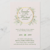 CHEAPEST Wedding Invitation Green Wreath BUDGET (Vorderseite)