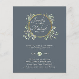 CHEAPEST Wedding Invitation Green Wreath BUDGET