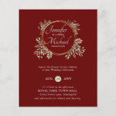 CHEAPEST Wedding Invitation Green Wreath BUDGET (Vorderseite)