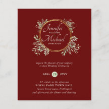 CHEAPEST Wedding Invitation Green Wreath BUDGET
