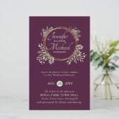 CHEAPEST Wedding Invitation Green Wreath BUDGET (Stehend Vorderseite)