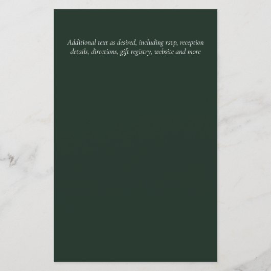 CHEAPEST Wedding Invitation Green Wreath BUDGET (Rückseite)