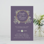 CHEAPEST Wedding Invitation Green Wreath BUDGET (Stehend Vorderseite)
