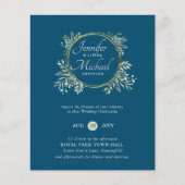 CHEAPEST Wedding Invitation Green Wreath BUDGET (Vorderseite)