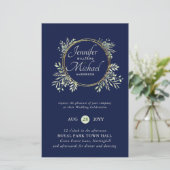 CHEAPEST Wedding Invitation Green Wreath BUDGET (Stehend Vorderseite)