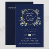 CHEAPEST Wedding Invitation Green Wreath BUDGET (Vorne/Hinten)