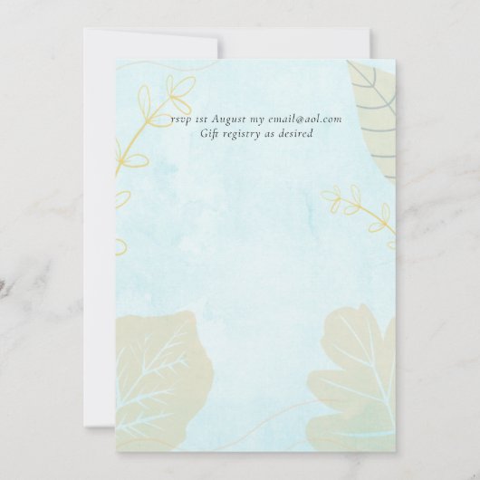 Cheapest Wedding Watercolor Blue Wash Script (Rückseite)