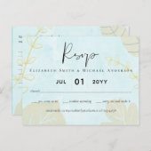 Cheapest Wedding Watercolor Blue Wash Script Postkarte (Vorne/Hinten)