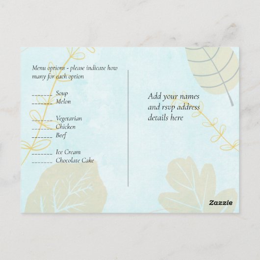 Cheapest Wedding Watercolor Blue Wash Script Postkarte (Rückseite)