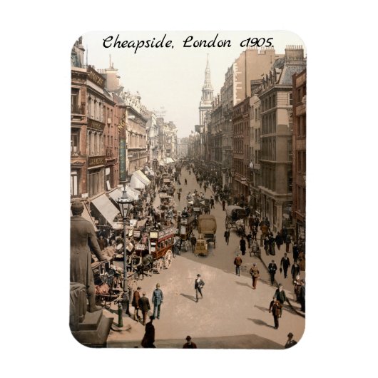 Cheapside c1905, London Street Szene Magnet (Vertikal)