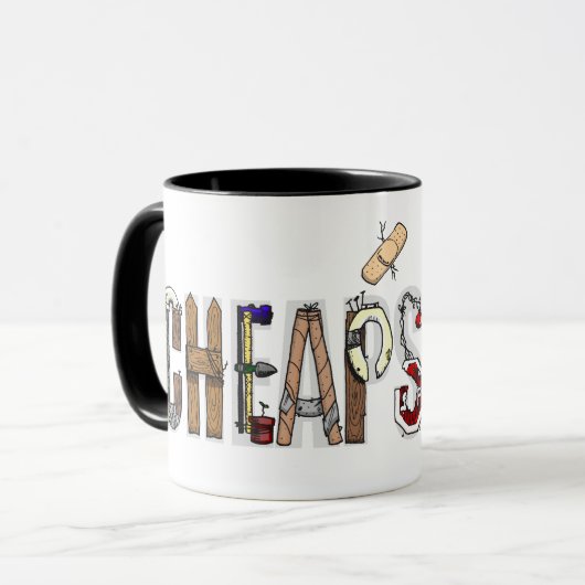Cheapskate-Tasse Tasse (Vorderseite Links)