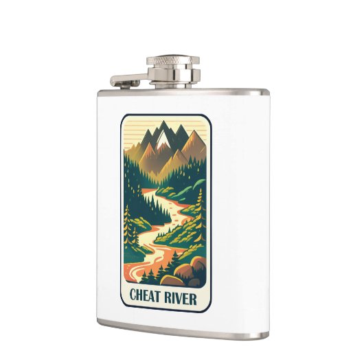 Cheat River West Virginia Colors Flachmann (Links)