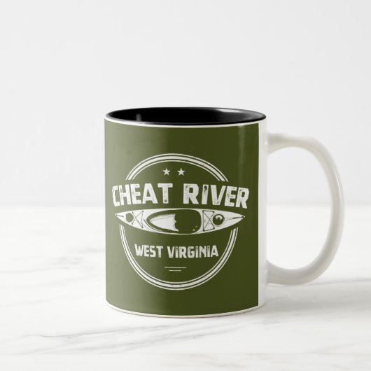 Cheat River, West Virginia Zweifarbige Tasse (Rechts)
