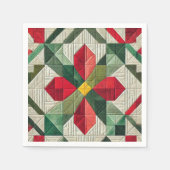 Cheater Quilt Geometric Poinsettia Découpage Serviette (Vorderseite)