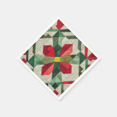 Cheater Quilt Geometric Poinsettia Découpage Serviette (Ecke)