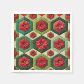 Cheater Quilt Hexagons Poinsettia Découpage Napkin Serviette (Vorderseite)