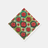 Cheater Quilt Hexagons Poinsettia Découpage Napkin Serviette (Ecke)