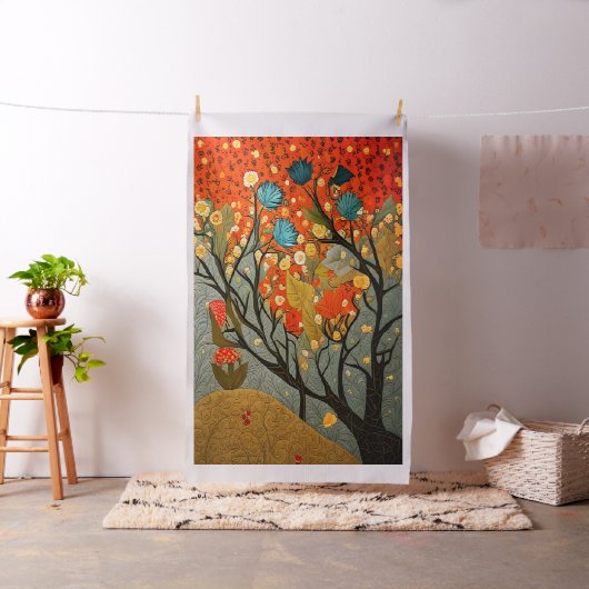 Cheater Quilt Panel in William Morris Style Stoff (Beispiel)