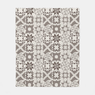 Cheater Traditionelle Patchwork Stars Quilt Black Fleecedecke