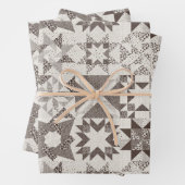 Cheater Traditionelle Patchwork Stars Quilt Black Geschenkpapier Set (Beispiel)