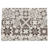 Cheater Traditionelle Patchwork Stars Quilt Black Große Geschenktüte (Vorderseite)