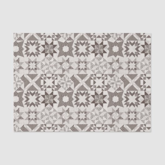 Cheater Traditionelle Patchwork Stars Quilt Black Seidenpapier (Vorderseite)