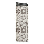 Cheater Traditionelle Patchwork Stars Quilt Black Thermosbecher (Nach rechts gedreht)
