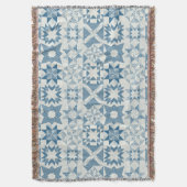 Cheater Traditionelle Patchwork Stars Quilt Blue Decke (Vorderseite Vertikal)