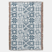 Cheater Traditionelle Patchwork Stars Quilt Blue Decke (Vorderseite Vertikal)