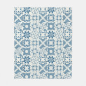 Cheater Traditionelle Patchwork Stars Quilt Blue Fleecedecke (Vorderseite)