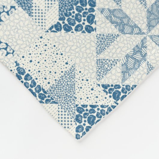 Cheater Traditionelle Patchwork Stars Quilt Blue Fleecedecke (Ecke)