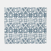 Cheater Traditionelle Patchwork Stars Quilt Blue Fleecedecke (Vorderseite (Horizontal))