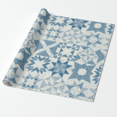 Cheater Traditionelle Patchwork Stars Quilt Blue Geschenkpapier (Ungerollt)