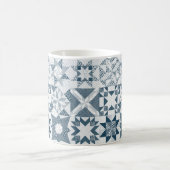 Cheater Traditionelle Patchwork Stars Quilt Blue Kaffeetasse (Mittel)