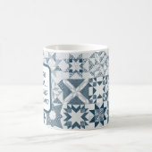 Cheater Traditionelle Patchwork Stars Quilt Blue Kaffeetasse (Mittel)