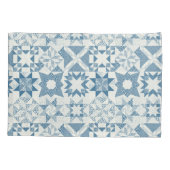 Cheater Traditionelle Patchwork Stars Quilt Blue Kissenbezug (Rückseite)