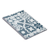 Cheater Traditionelle Patchwork Stars Quilt Blue Notizblock (Rechte Seite)