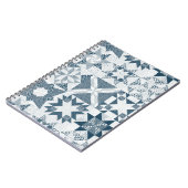 Cheater Traditionelle Patchwork Stars Quilt Blue Notizblock (Linke Seite)