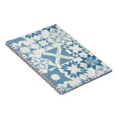 Cheater Traditionelle Patchwork Stars Quilt Blue Notizblock (Rechte Seite)