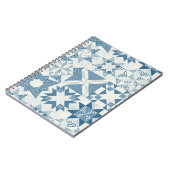 Cheater Traditionelle Patchwork Stars Quilt Blue Notizblock (Linke Seite)