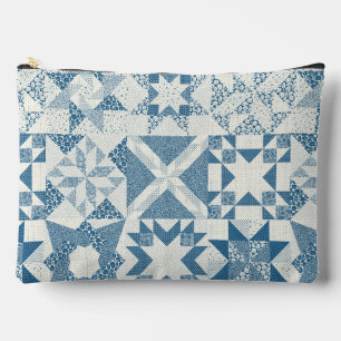 Cheater Traditionelle Patchwork Stars Quilt Blue Zubehörtasche
