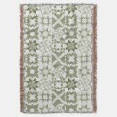 Cheater Traditionelle Patchwork Stars Quilt Green Decke (Vorderseite Vertikal)