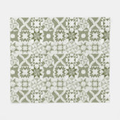 Cheater Traditionelle Patchwork Stars Quilt Green Fleecedecke (Vorderseite (Horizontal))