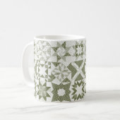 Cheater Traditionelle Patchwork Stars Quilt Green Kaffeetasse (Vorderseite Links)