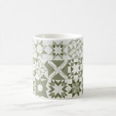 Cheater Traditionelle Patchwork Stars Quilt Green Kaffeetasse (Mittel)