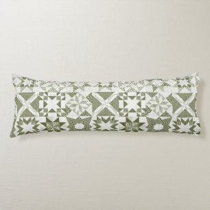 Cheater Traditionelle Patchwork Stars Quilt Green Seitenschläferkissen